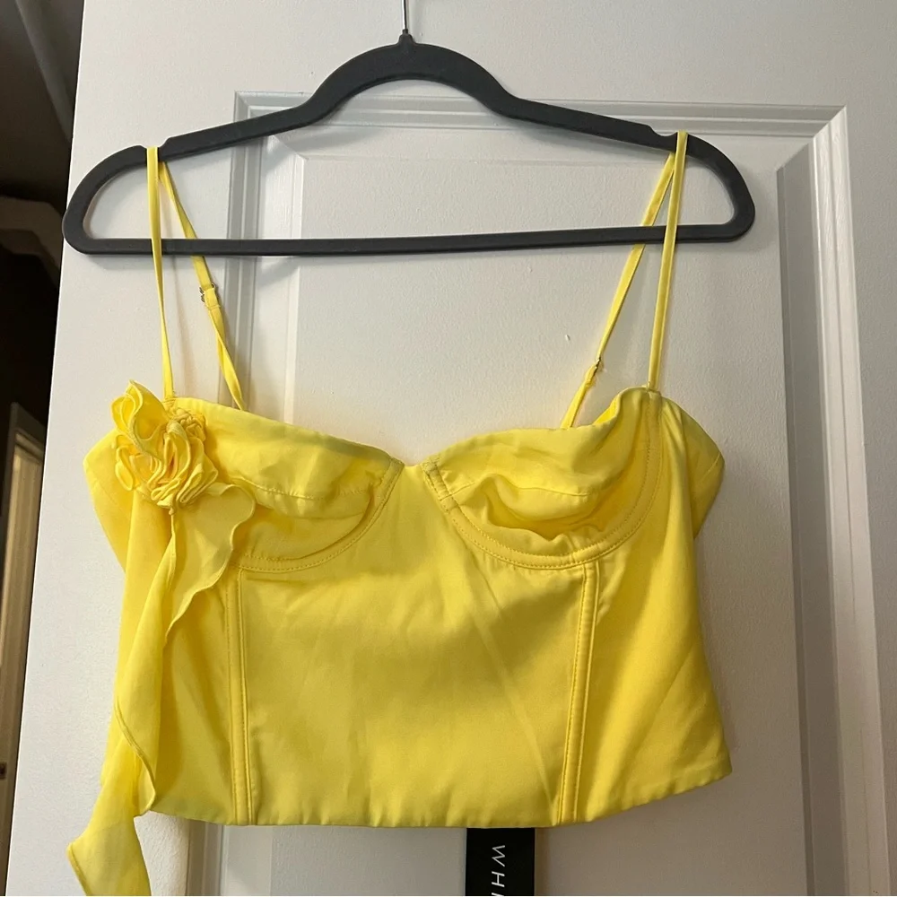 White Fox Yellow 2 piece set (bustier top) - Picture 1 of 1